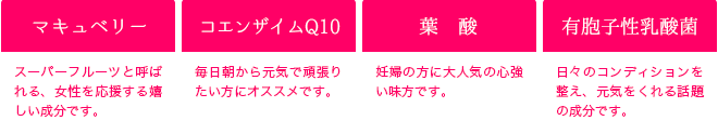 [マキュベリー][コエンザイムQ10][葉酸][有胞子性乳酸菌]